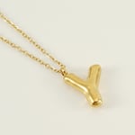 Gold color / 1 Piece Simple Series Simple Letter Y Stainless Steel  Gold Color Women's Pendant Necklaces Picture25